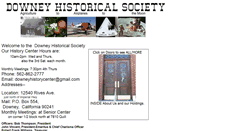 Desktop Screenshot of downeyhistoricalsociety.org